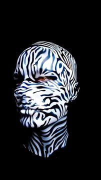 zebra model fashion mask texture hybrid face