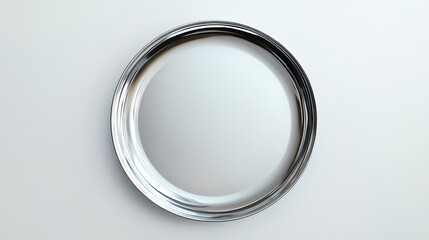 An empty, silver tray sits on a white background, viewed from above. Silver Peak. Illustration