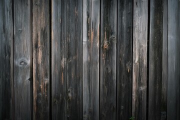 Fototapeta premium Overhead View of Dark Wooden Planks with Grain and Knots Texture for background