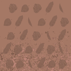 Obraz premium Abstract Monochrome Leaf Pattern with Mocha Mousse Color Palette for Nature-Themed Backgrounds and Designs