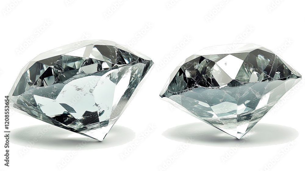 Poster dazzling diamonds set in a clear background generative ai