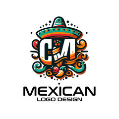 Naklejka premium Mexican Vector Logo Design