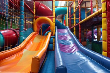 Children Playing in an Indoor Playroom