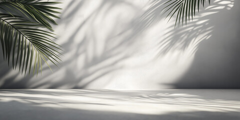 Background image for design or product presentation, with a play of light and shadow, in light gray tones