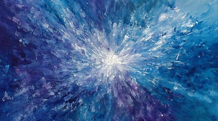 Fototapeta premium Abstract Blue and White Impasto Painting