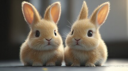 Obraz premium Ultra realistic easter bunnies for holiday design and decor inspiration