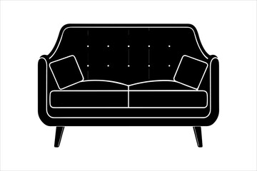 Sofa silhouettes set, couch pack of vector silhouette design, isolated background.
