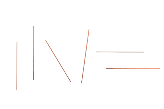 Copper metal ribbon wires. On isolated transparent background.