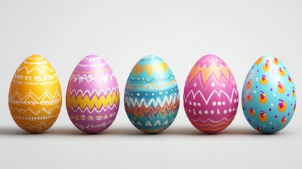 Vibrant easter eggs with intricate patterns for festive celebrations and decorations