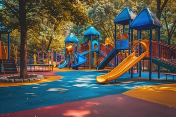 Colorful Children's Playground in the Park