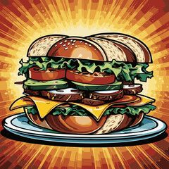 burger vector art for design needs 