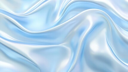 Obraz premium Smooth light blue satin fabric with elegant flowing textures