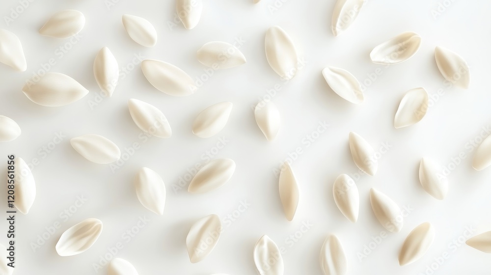 Poster minimalist white shells pattern on smooth surface