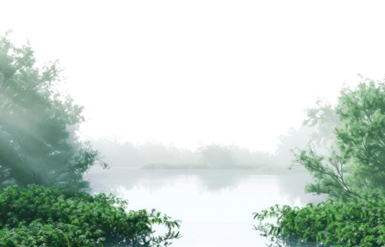 PNG Silence rainforest river landscape nature water green.