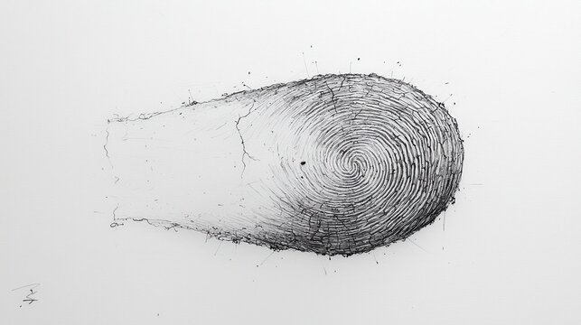 recommend clip art: Abstract black ink splash resembling fingerprint on white background.