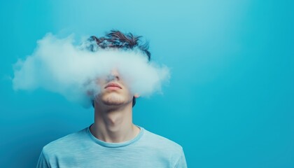 Clouded Mind: The Struggle Of A Young Man With Depression And Temporary Memory Loss, Thoughts Of Confusion And Sadness.