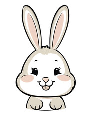 watercolor style rabbit vector sticker, PNG, cute poster, PNG bundle, clipart, isolated background