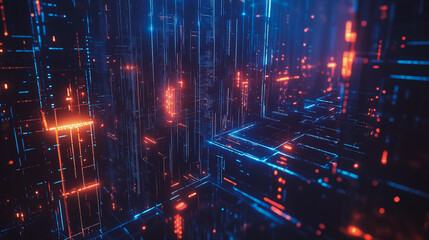 Obraz premium Smart digital Innovation city with connection network reciprocity over the cityscape. of future smart wireless digital city and social media networking systems that connects people with in city