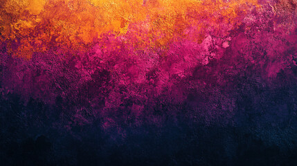 Fototapeta premium A grainy gradient banner design featuring purple, red, blue, orange, yellow, and pink colors on a black background symbolizing chaos, energy, and emotional intensity in an abstract artistic style