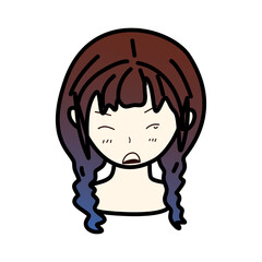 illustration of a blue-haired woman face