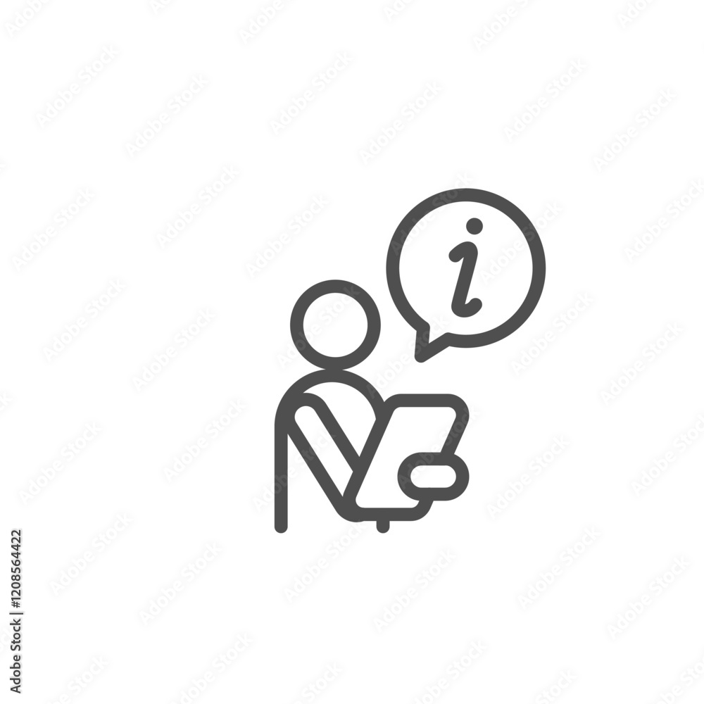Aufkleber information support outline icon vector design good for web or mobile app