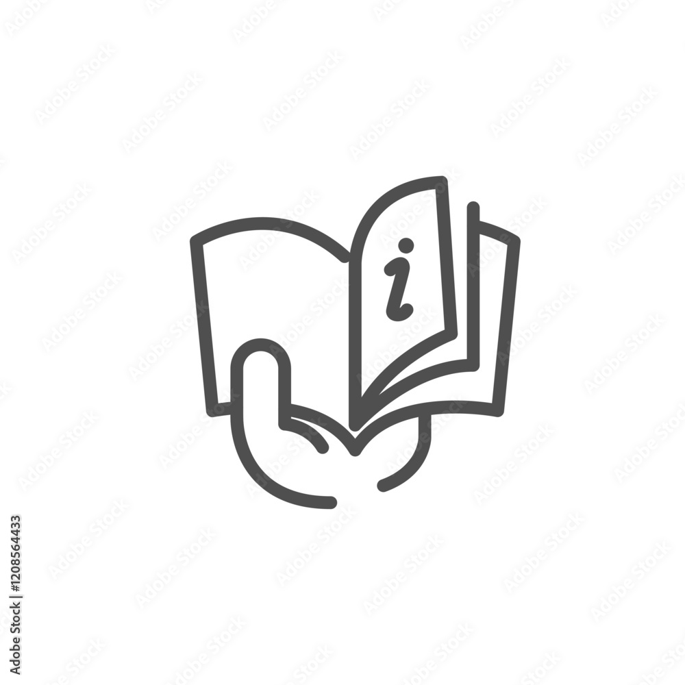 Poster instruction book outline icon vector design good for web or mobile app