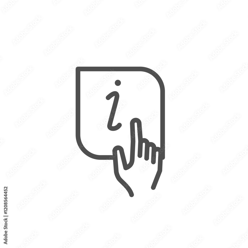 Poster giving instruction or information outline icon vector design good for web or mobile app