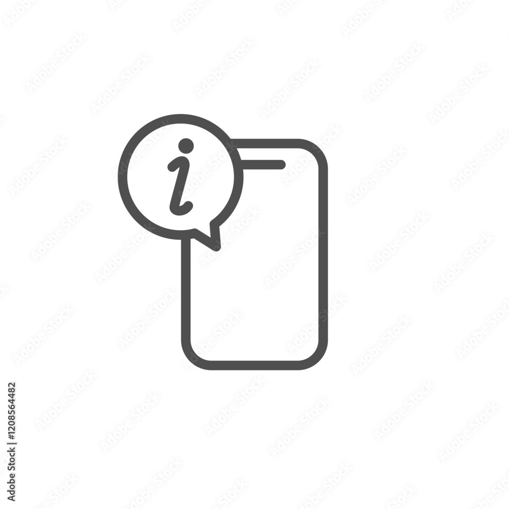 Aufkleber mobile information outline icon vector design good for web or mobile app