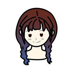 illustration of a blue-haired woman face