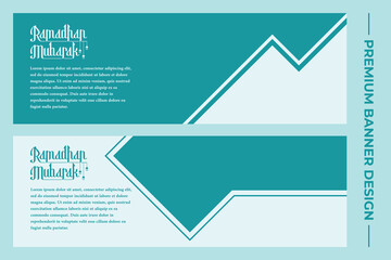 Ramadan Kareem, Horizontal Islamic Banner Design.