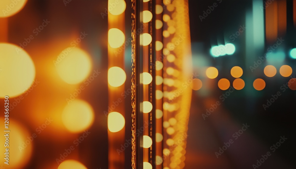 Poster shallow depth of field in film strip: an image showing a narrow depth of field within a film strip, 