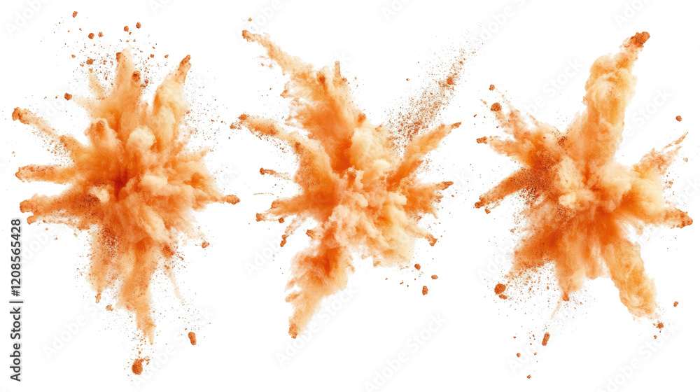 Aufkleber dry soil explosions creating dramatic dust clouds generative ai