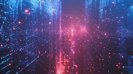 Obraz premium Smart digital Innovation city with connection network reciprocity over the cityscape. of future smart wireless digital city and social media networking systems that connects people with in city