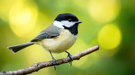 Charming Small Bird Perched on Branch with Soft Blurred Background Offering a Delightful Natural Scene of Wildlife and Birdwatching in a Serene Environment