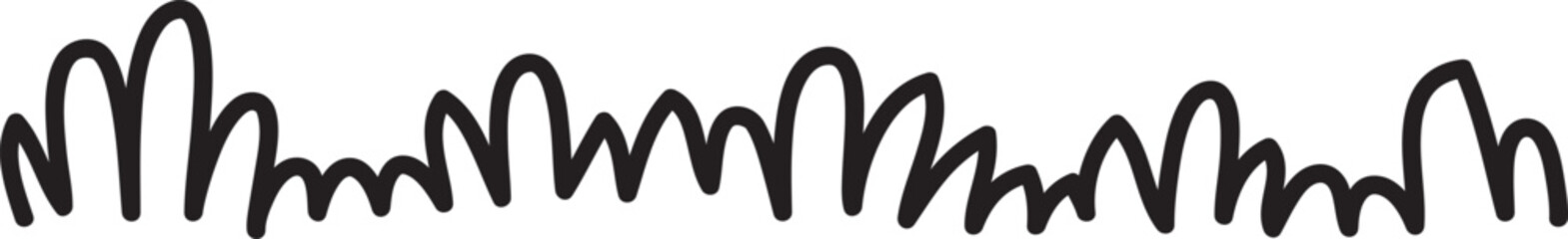 Doodle Grass Line Drawing