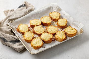 freshly baked cheese toasts