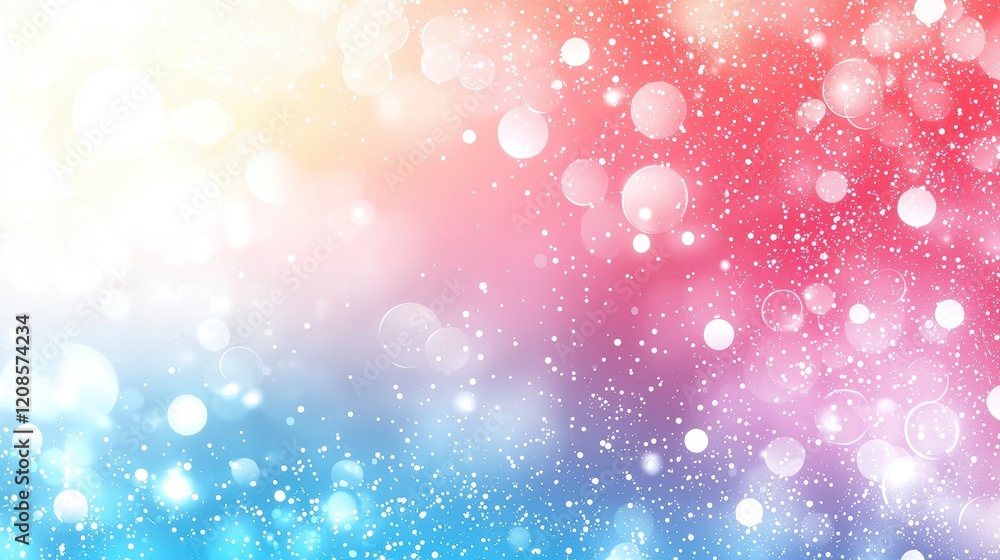 Poster abstract pastel bokeh background with colorful lights and sparkles.
