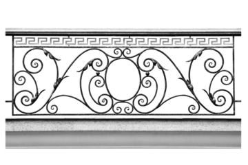 Decorative fence of the balcony, galleries. B