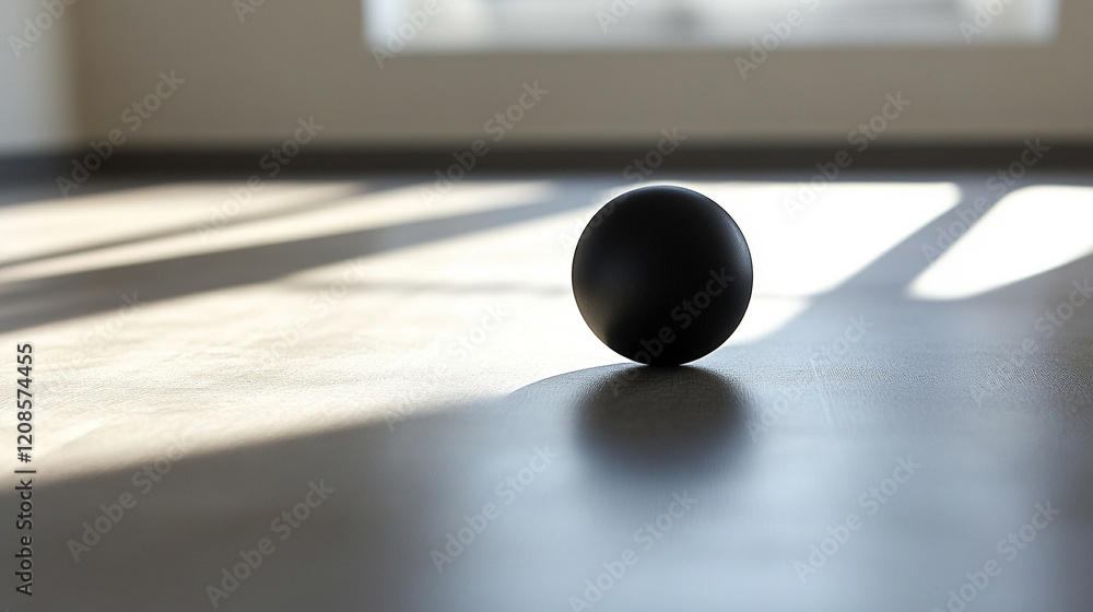 Aufkleber a solitary sphere of light casting a gradient shadow across a smooth surface evokes themes of order 