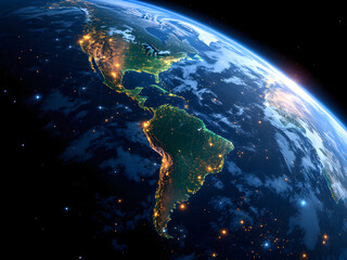 Sunrise over Earth's horizon from space.