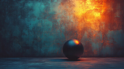 A solitary sphere of light casting a gradient shadow across a smooth surface evokes themes of order within chaos, minimalism, creativity, duality, and modern conceptual depth with a bright tone

