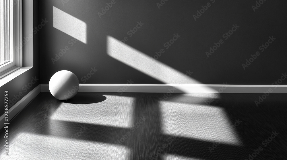 Aufkleber a solitary sphere of light casting a gradient shadow across a smooth surface evokes themes of order 