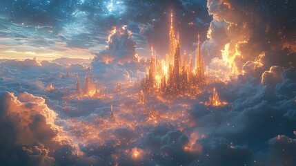 A giant floating key in space, glowing with a radiant aura, unlocking a cosmic doorway surrounded by swirling galaxies. 470