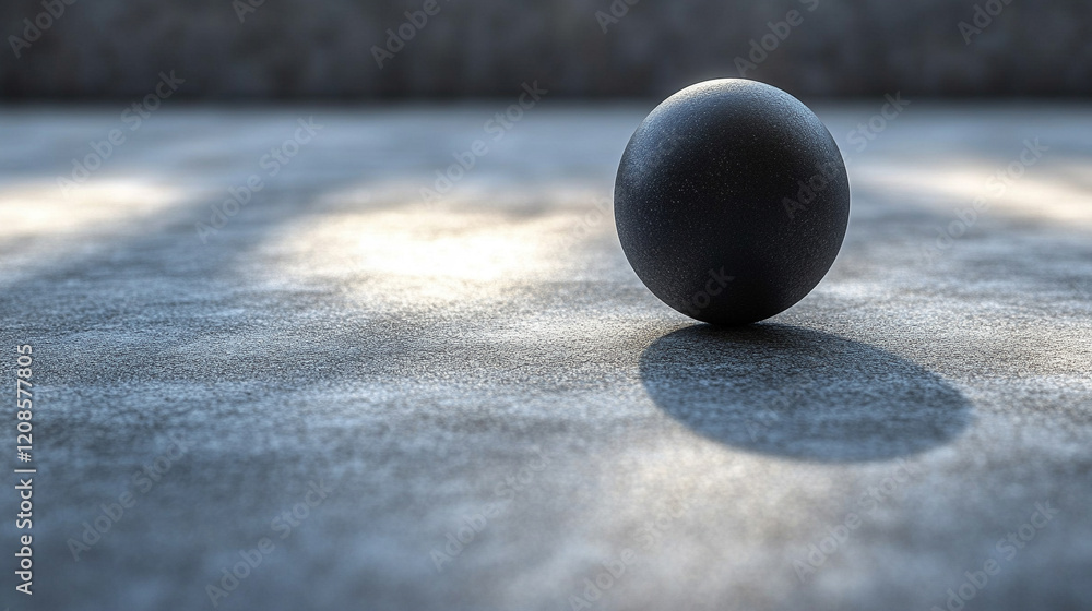 Poster a solitary sphere of light casting a gradient shadow across a smooth surface evokes themes of order 
