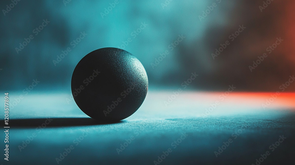 Poster a solitary sphere of light casting a gradient shadow across a smooth surface evokes themes of order 