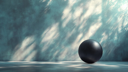 A solitary sphere of light casting a gradient shadow across a smooth surface evokes themes of order within chaos, minimalism, creativity, duality, and modern conceptual depth with a bright tone

