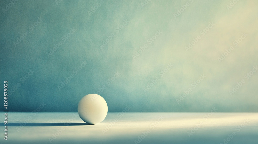 Poster a solitary sphere of light casting a gradient shadow across a smooth surface evokes themes of order 