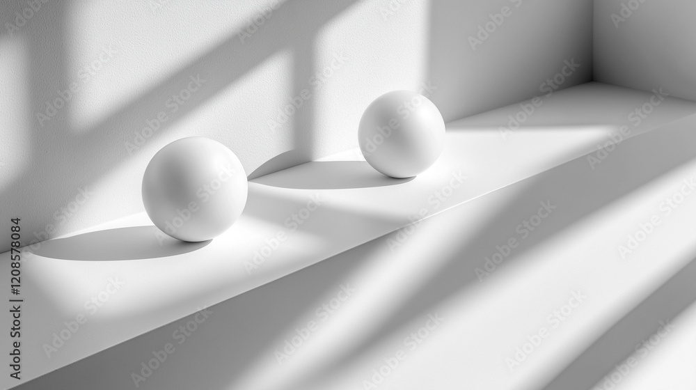 Poster a solitary sphere of light casting a gradient shadow across a smooth surface evokes themes of order 