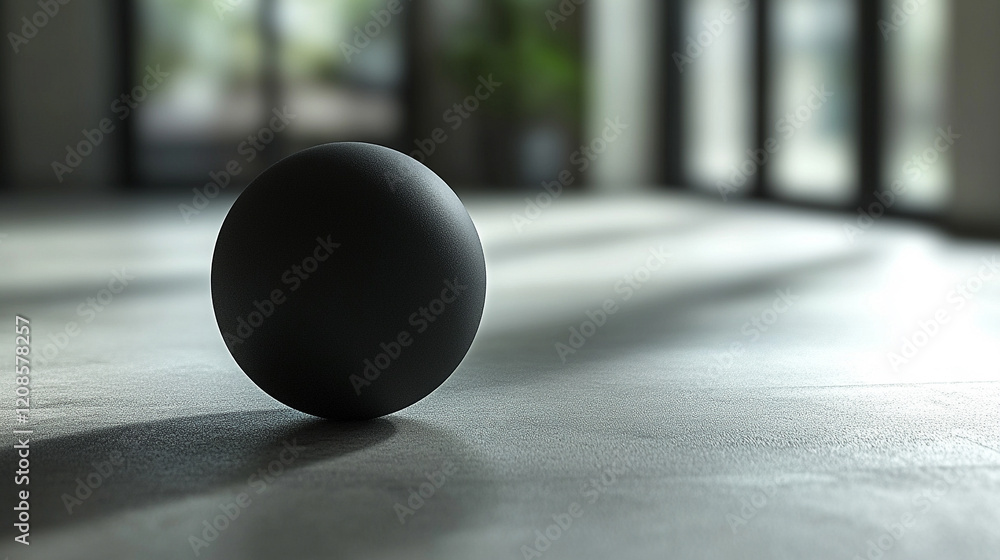 Poster a solitary sphere of light casting a gradient shadow across a smooth surface evokes themes of order 