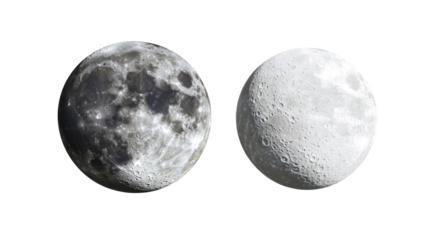 Full Moons Collection on Transparent Background Generative AI